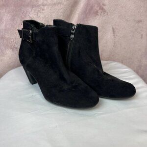 Womens Black Suede Ankle Boots Sam Libbs Size 7